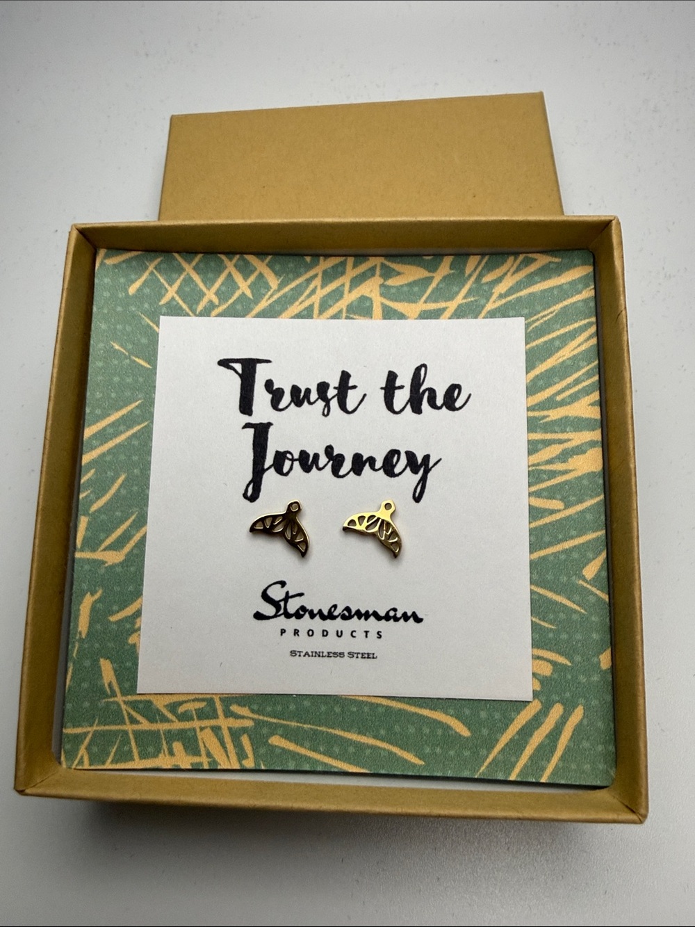 Gold Whale Tail Stud Earrings - Trust the Journey